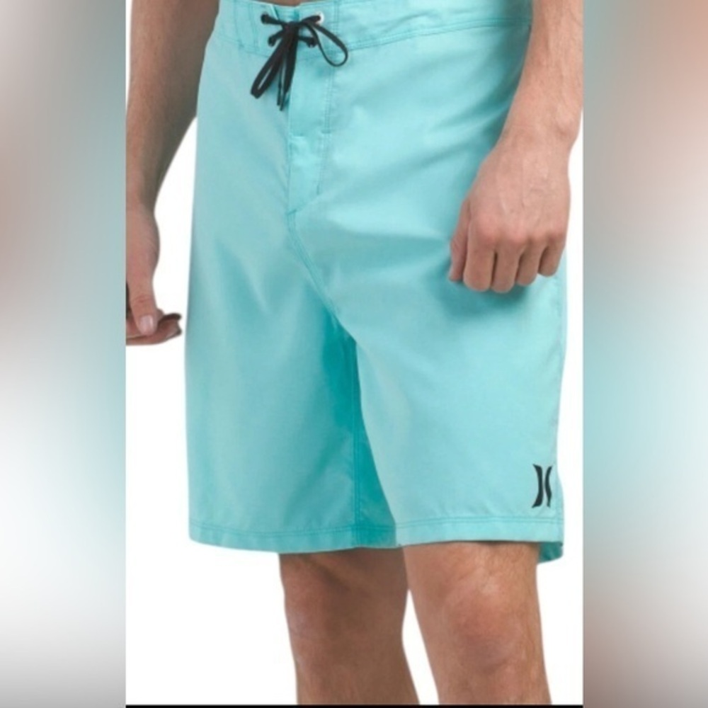 New Hurley Men’s Swim Trunks Sz 38 Aqua Board Shorts Stretch Drawstring NWT